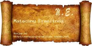 Matecsny Ermelinda névjegykártya